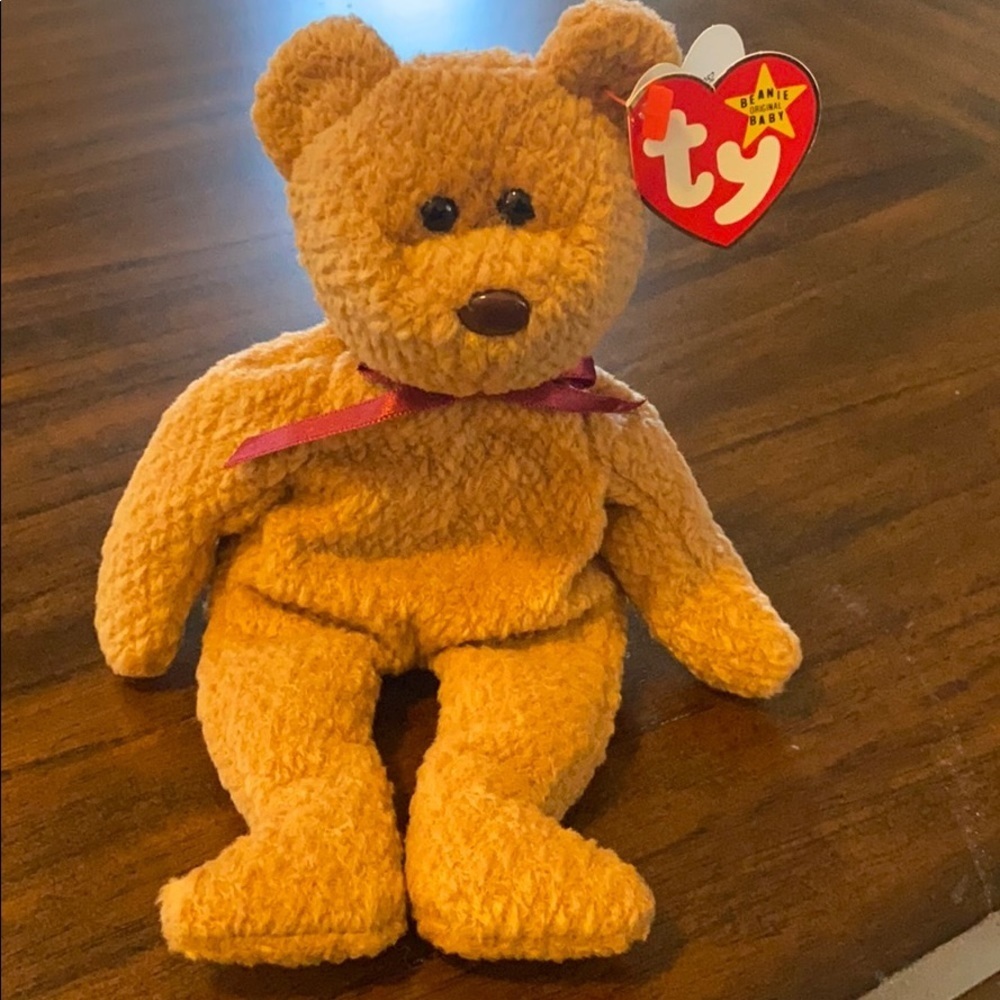 Ty Beanie Baby CURLY Bear Birthday 4/12/96